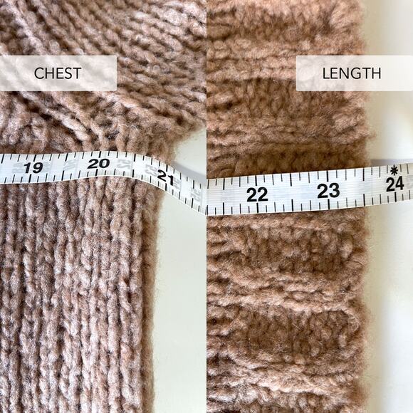 NAADAM NWT Wool Cashmere Structured Shoulder Sweater in Camel Size XL - Picture 13 of 13